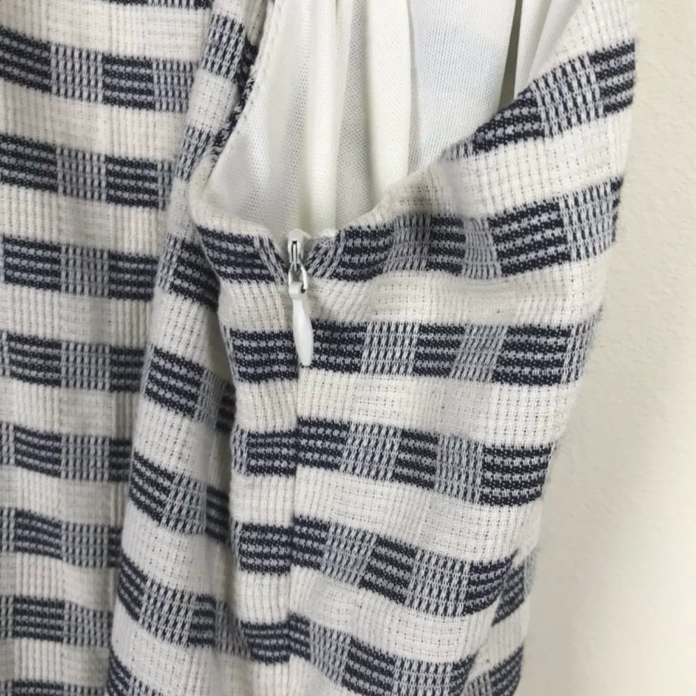 Paper Crane Dress Spaghetti Straps Off White Blue - Picture 4 of 4